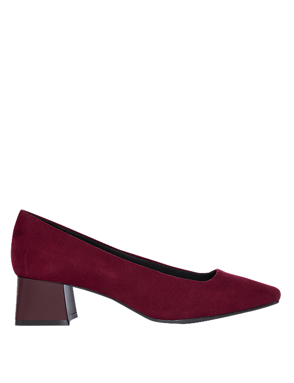 Square Toe Block Heel Court Shoes