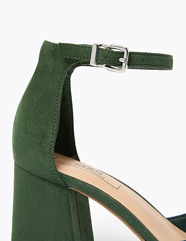 Ankle Strap Block Heel Court Shoes