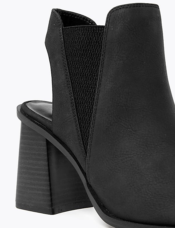 Block Heel Open Toe Shoe Boots