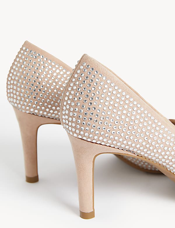 Sparkle Stiletto Heel Pointed Court Shoes