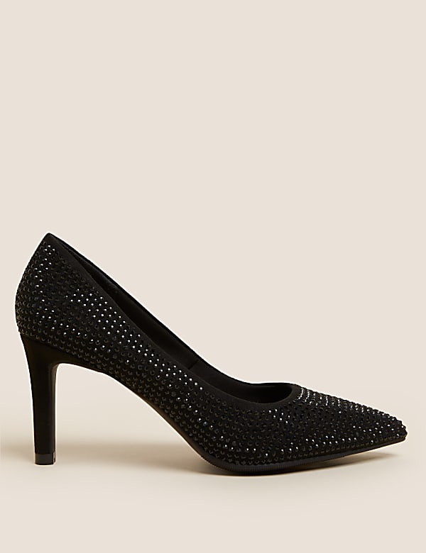 Sparkle Stiletto Heel Pointed Court Shoes