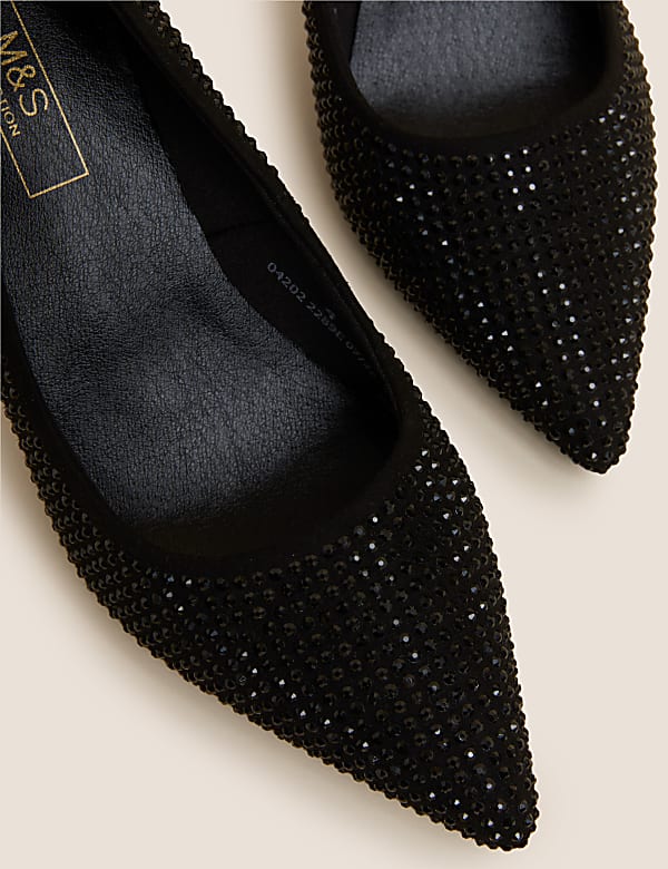 Sparkle Stiletto Heel Pointed Court Shoes