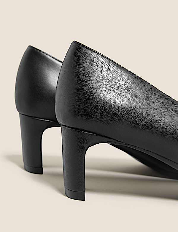 Kitten Heel Square Toe Court Shoes