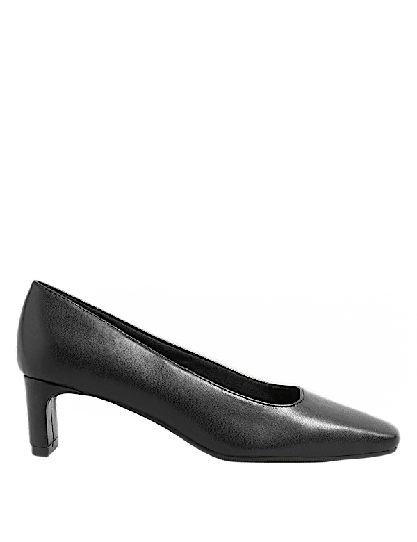 Kitten Heel Square Toe Court Shoes