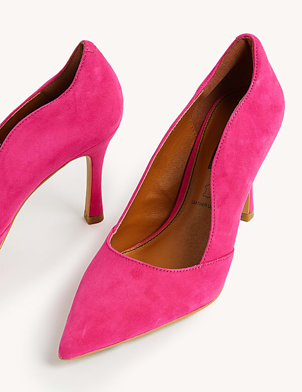 Suede Stiletto Heel Pointed Court Shoes