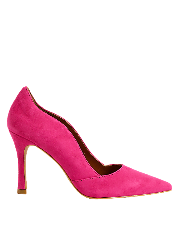 Suede Stiletto Heel Pointed Court Shoes