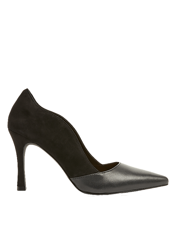 Suede Leather Stiletto Heel Court Shoes