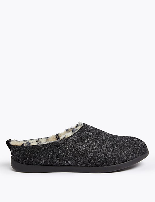 Felt Mule Slippers with Secret Support