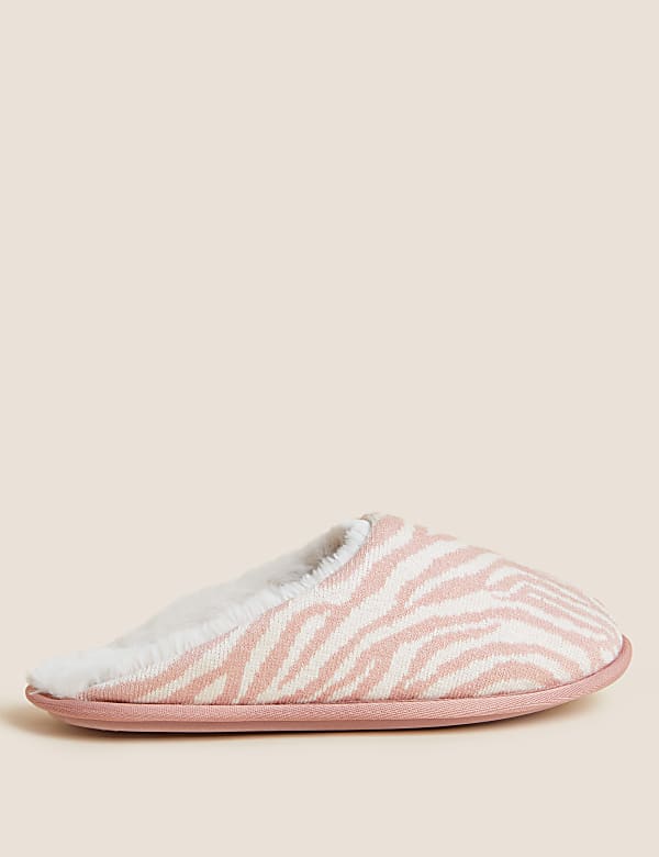 Leopard Print Faux Fur Lined Mule Slippers