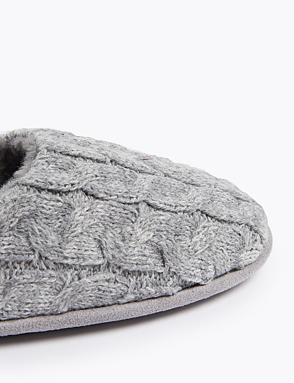 Cable Knit Mule Slippers - PT