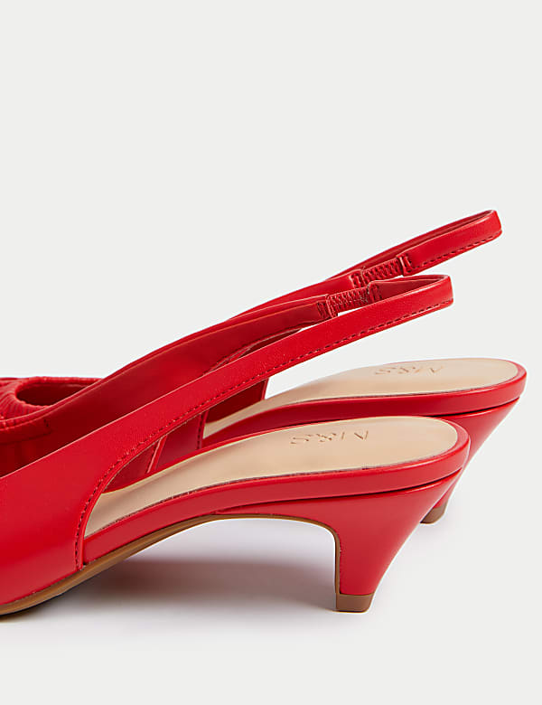 Slip On Kitten Heel Pointed Slingback Shoes - JO