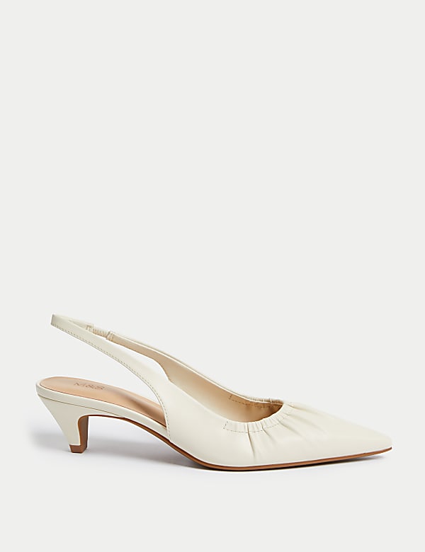 Slip On Kitten Heel Pointed Slingback Shoes - HU