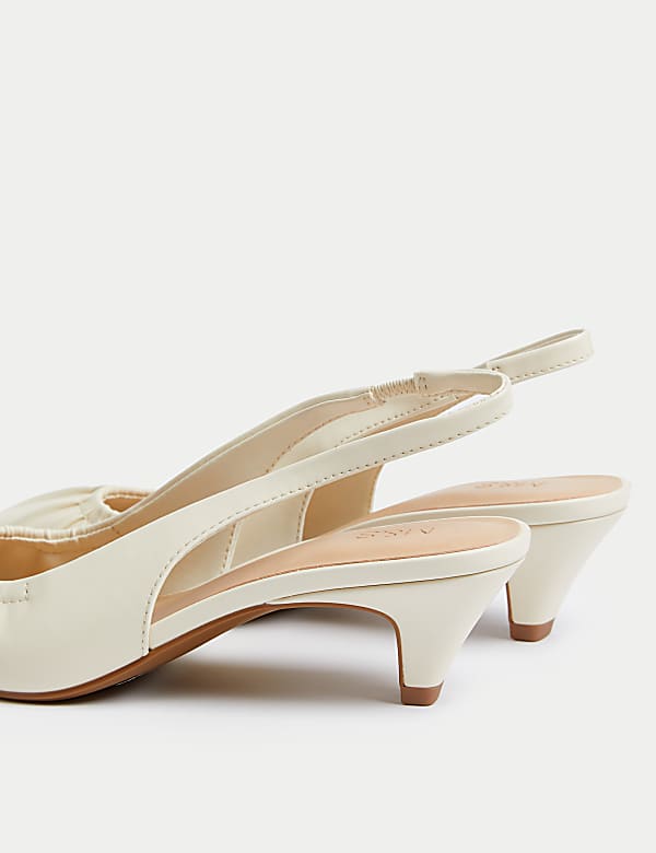 Slip On Kitten Heel Pointed Slingback Shoes - NL