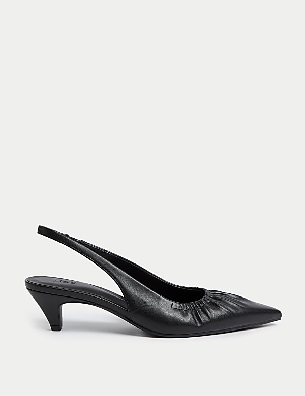 Slip On Kitten Heel Pointed Slingback Shoes - US