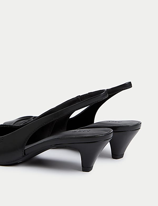 Slip On Kitten Heel Pointed Slingback Shoes - DE