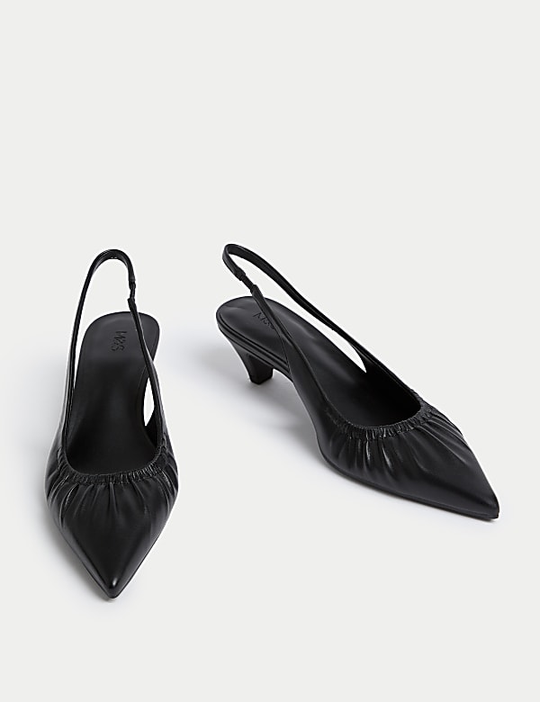 Slip On Kitten Heel Pointed Slingback Shoes - DE