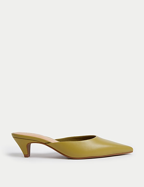 Mules pointues a talons bobine