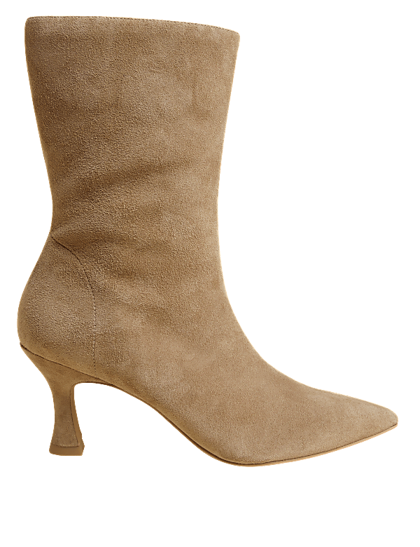 Suede Stiletto Heel Pointed Sock Boots