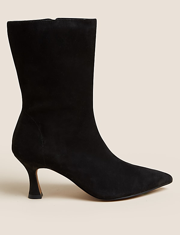 Suede Stiletto Heel Pointed Sock Boots