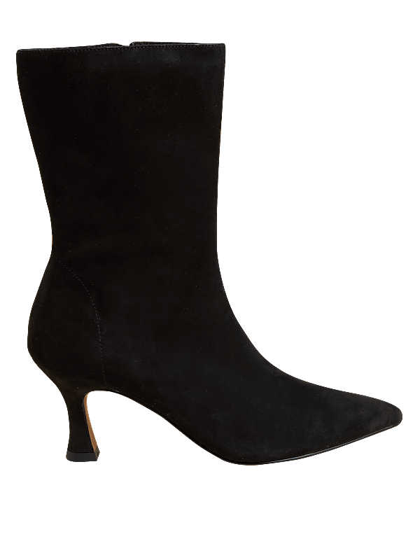 Suede Stiletto Heel Pointed Sock Boots