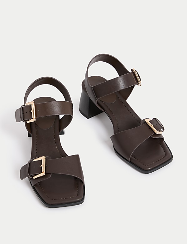 Double Buckle Block Heel Sandal - SI