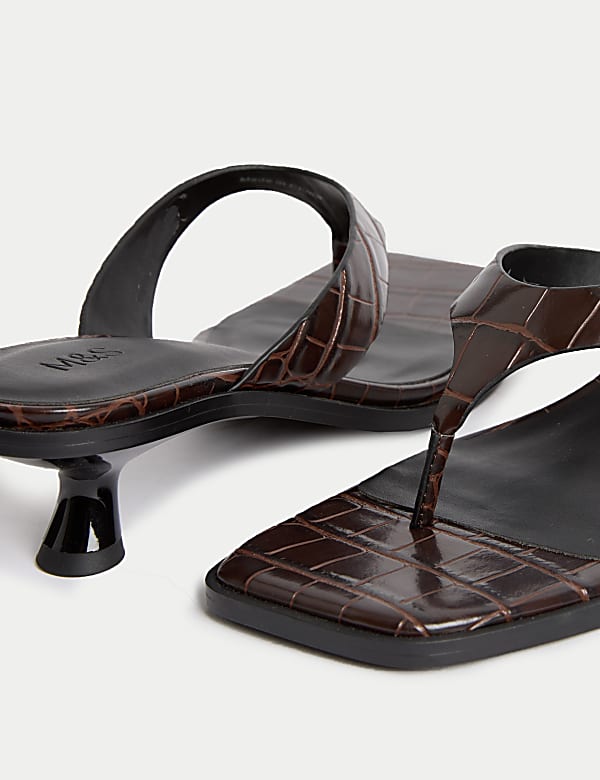 Kitten Heel Toe Thong Sandals - JP