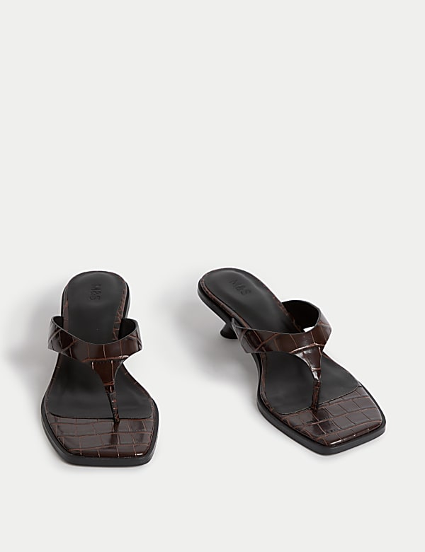 Kitten Heel Toe Thong Sandals - JP