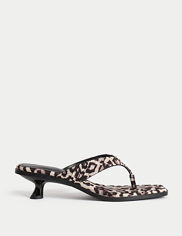 Leopard Print Kitten Heel Sandals - MX