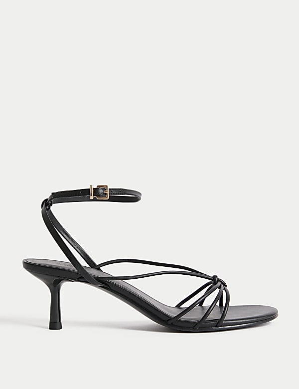 Buckle Strappy Stiletto Heel Sandals - SI