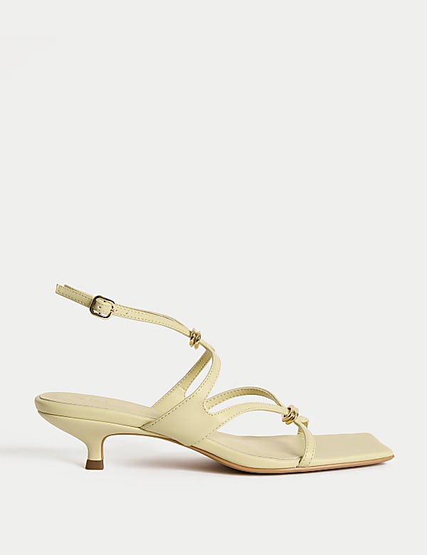 Buckle Kitten Heel Sandals - AT