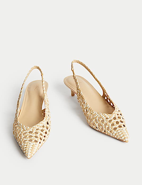 Zapatos con dise&ntilde;o de tejido, tac&oacute;n kitten y sin tal&oacute;n - US