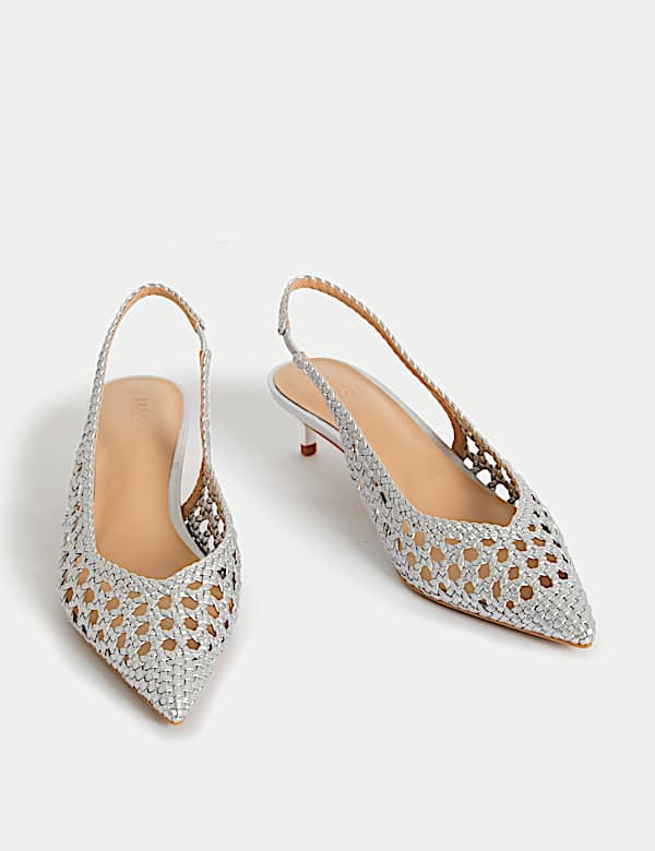 Zapatos con dise&ntilde;o de tejido, tac&oacute;n kitten y sin tal&oacute;n - ES