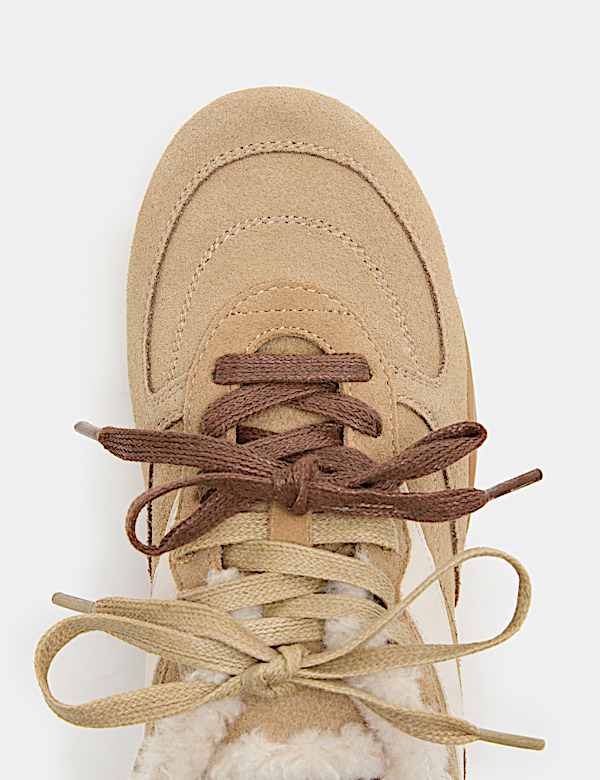 Suede Faux Fur Lined Trainers - VN
