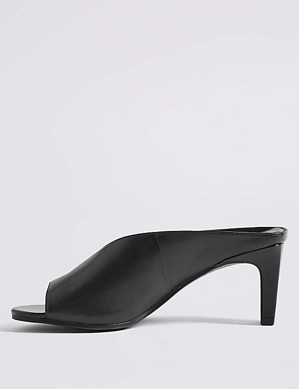 Leather Open Toe Mules