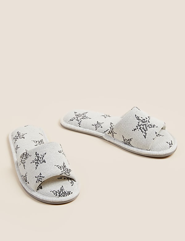Star Open Toe Mule Slippers - CN