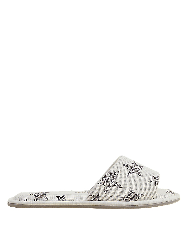 Star Open Toe Mule Slippers