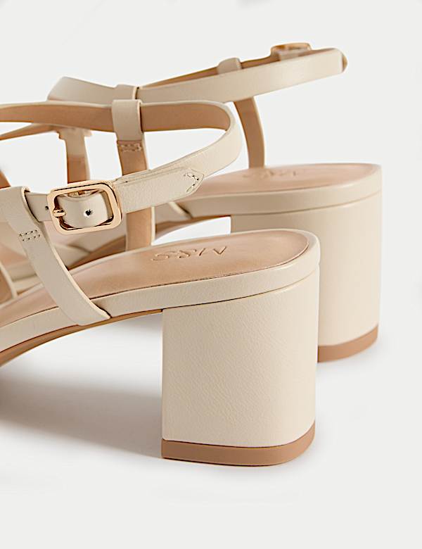 Buckle Block Heel Sandals - ID