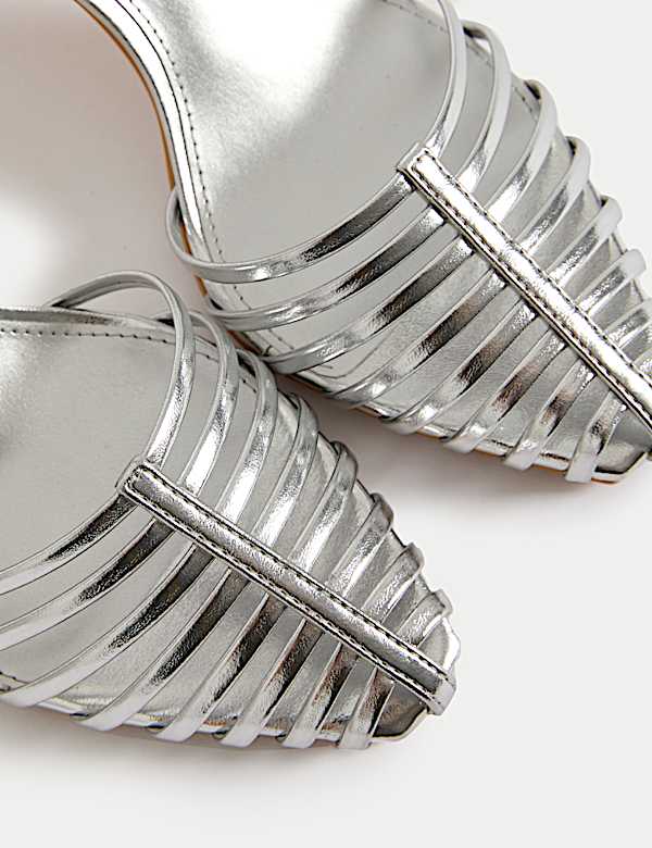 Strappy Stiletto Heel Sandals - SE