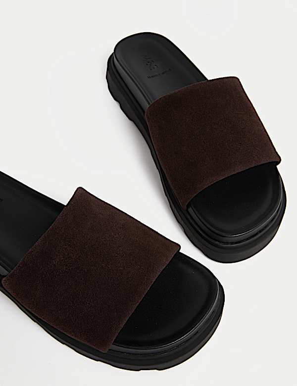 Suede Chunky Flatform Mules - NZ