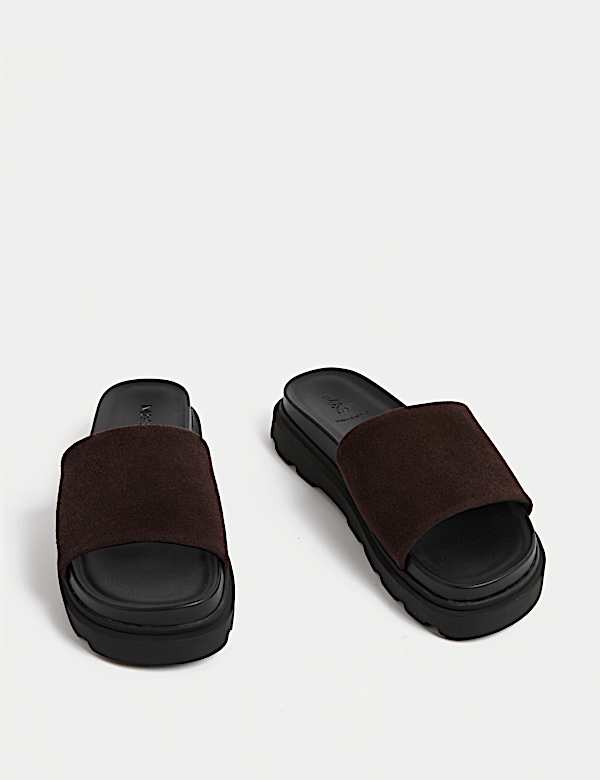 Suede Chunky Flatform Mules - NZ