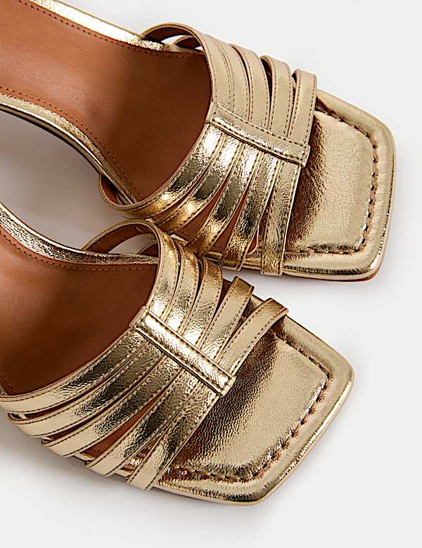 Sandales &agrave; talons carr&eacute;s et brides - FR