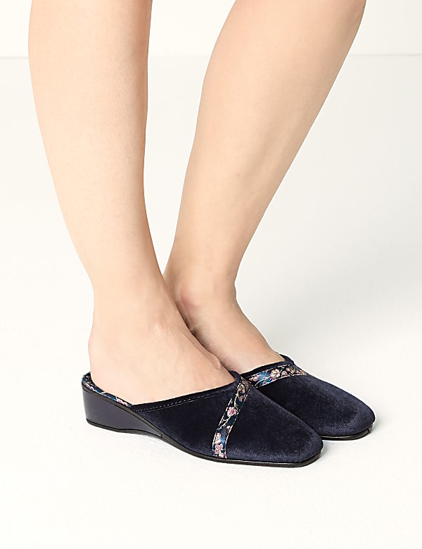 Buy Floral Braid Wedge Heel Mule Slippers at Marks Spencer