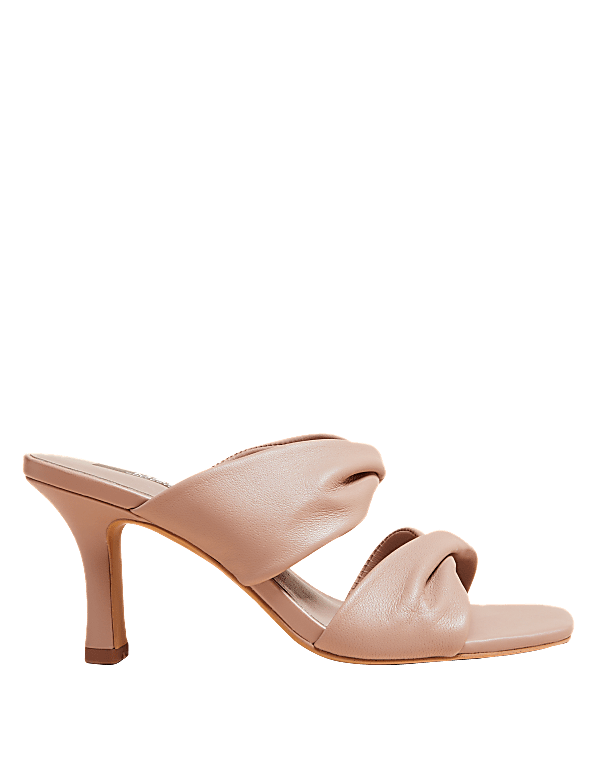 Wide Fit Leather Stiletto Heel Mules