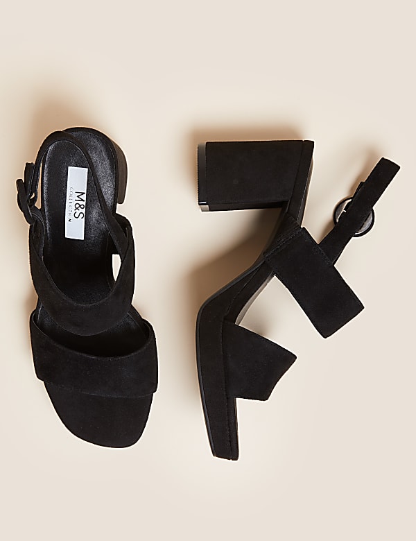 Wide Fit Suede Platform Sandals
