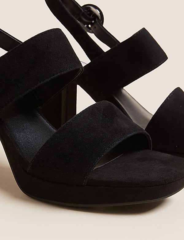 Wide Fit Suede Platform Sandals