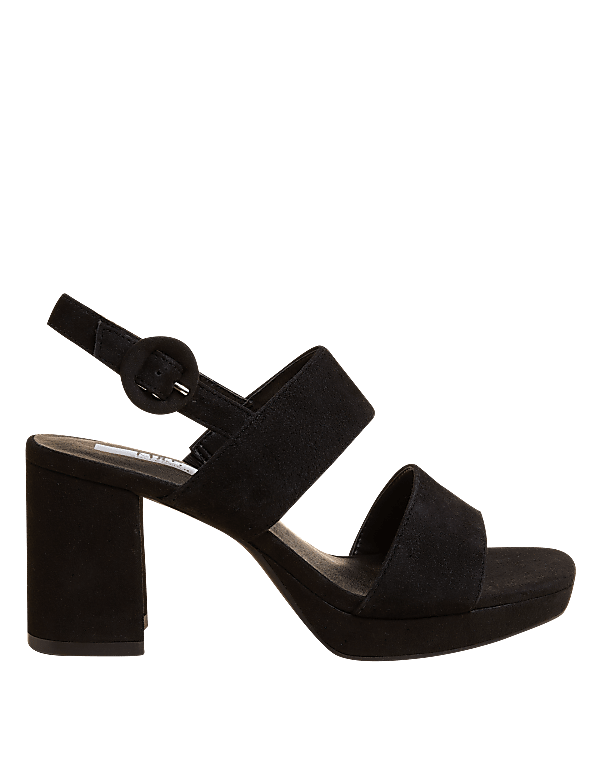 Wide Fit Suede Platform Sandals