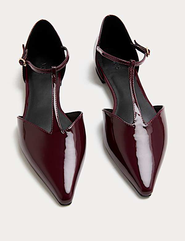 T Bar Pointed Ballet Pump - GR
