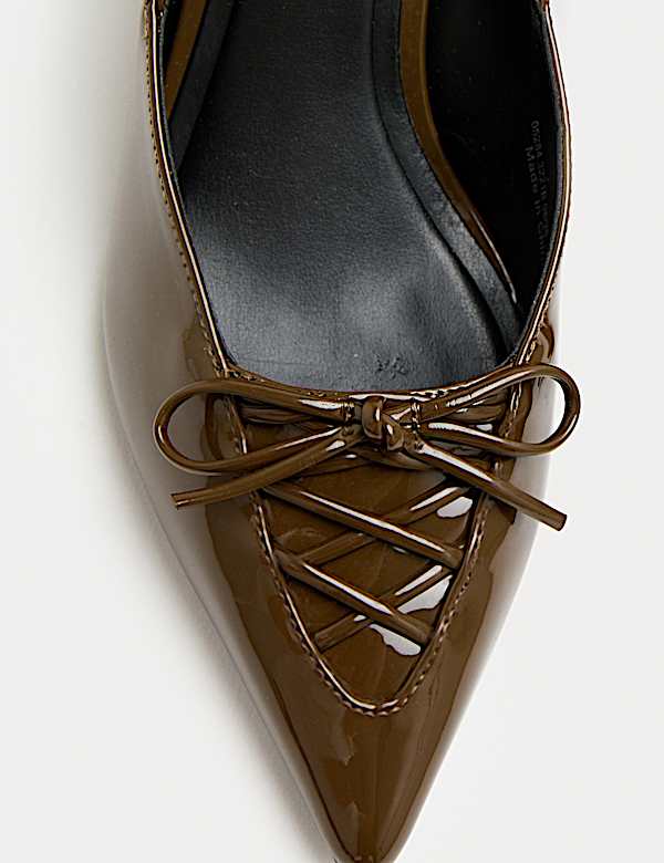 נעלי עקב עם עקב סטילטו ועיטור תחרה - IL