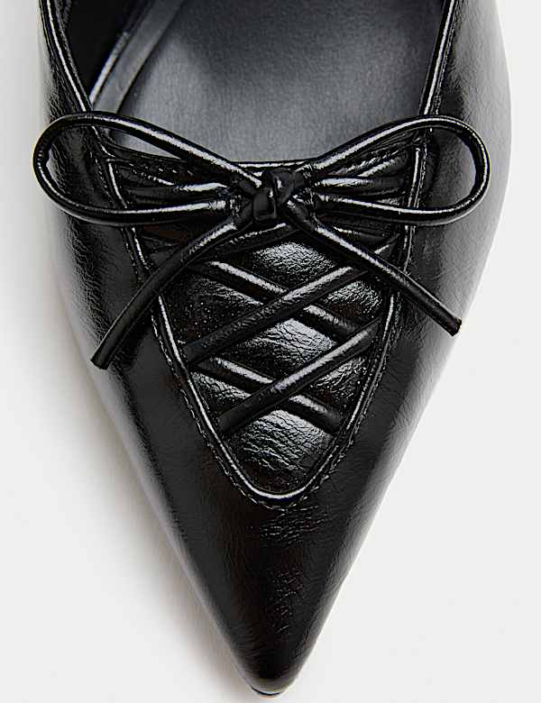 Špičaté lodičky na jehlovém podpatku s krajkovým detailem - CZ