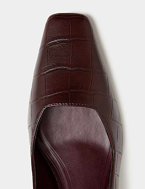 Croc Kitten Heel Chisel Toe Court Shoes - MV